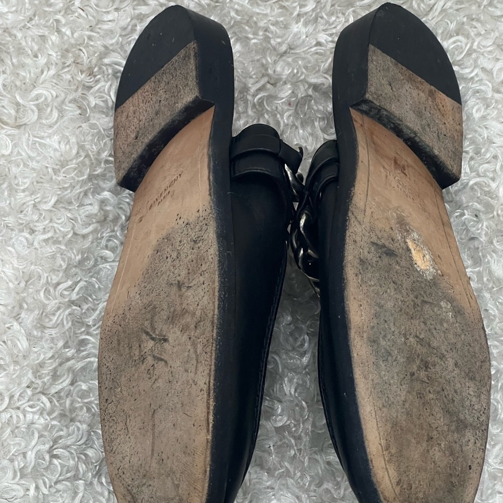 Givenchy Chain Trimmed Leather Slides Mules - Picture 6 of 11